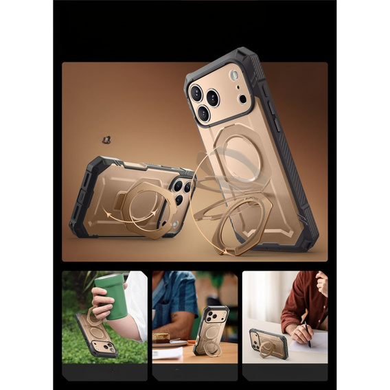 Pouzdro Supcase pro iPhone 17 Pro Max, Unicorn Beetle Grip Mag, Desert Gold