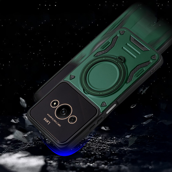 Obrněné pouzdro pro Xiaomi Redmi A3, Magnetic Ring, zelené