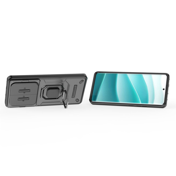 Pouzdro pro Xiaomi Redmi Note 14 Pro 5G /  Poco X7 5G, KickStand Camera Lens, černé