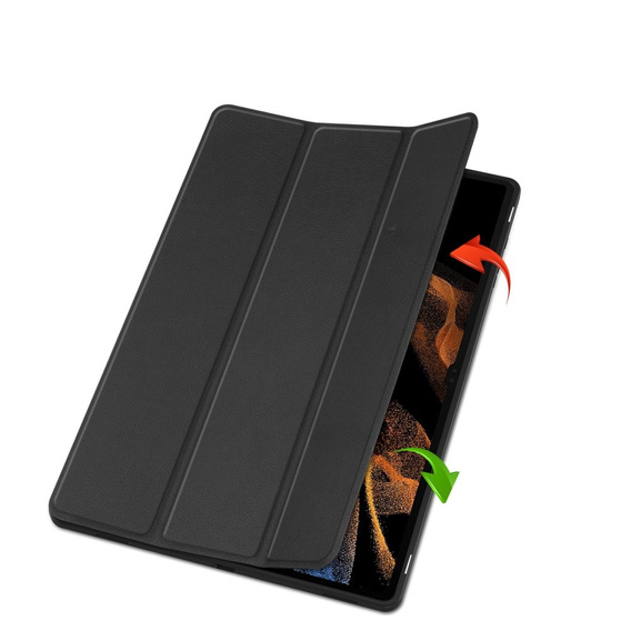 Pouzdro pro Samsung Galaxy Tab S10 Ultra, Smartcase s prostorem pro stylus, černé