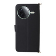 Flipové pouzdro pro Xiaomi Poco F7 Pro, Crossbody Leather Wallet, černé