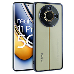 Pouzdro pro Realme 11 Pro 5G / Pro+ 5G, Electroplating Frame, transparentní / černé