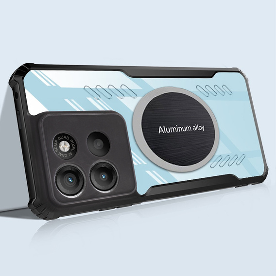 Pouzdro pro Motorola Moto G15 / Motorola Moto G15 Power, s magnetickou fólií, transparentní / černé