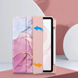 Pouzdro pro iPad 10.9" 2022 (10 gen.), Smartcase Hybrid, se slotem na stylus, Marble růžové