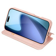 Dux Ducis pouzdro pro iPhone 17, Skin Pro, s klopou, s přihrádkou na kartu, růžové