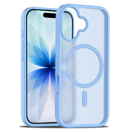 Matné pouzdro pro iPhone 17, pro MagSafe, průsvitně modré