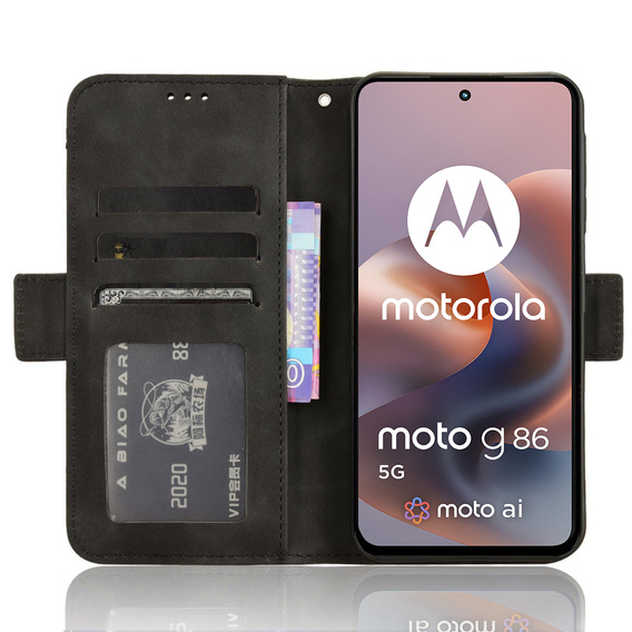 Klopové pouzdro pro Motorola Moto G86 5G, Card Slot, černé