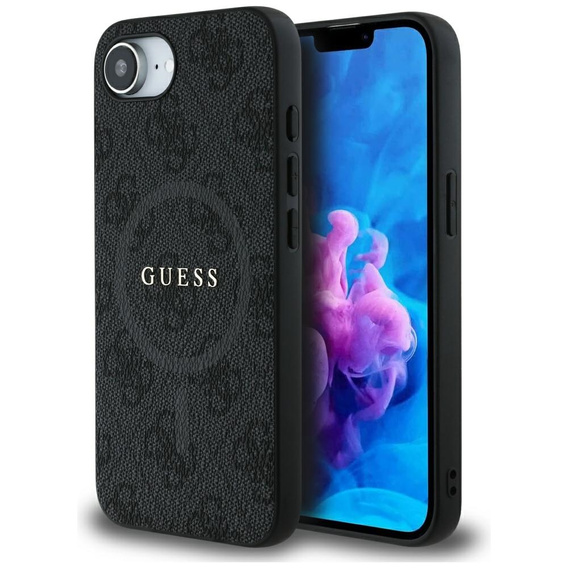 Pouzdro GUESS pro iPhone 16E, 4G Ring Classic Logo, černé