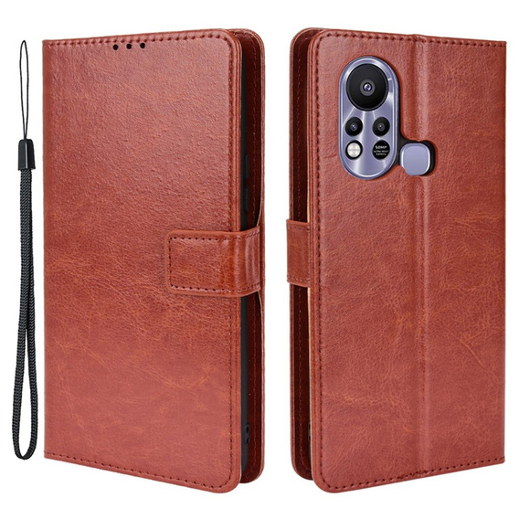 Klopové pouzdro pro Infinix Hot 11s, Crazy Horse Wallet, hnědé