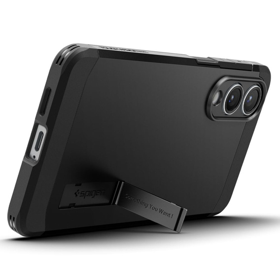Pouzdro Spigen pro Samsung Galaxy S25 Edge, Tough Armor Mag MagSafe, černé + 9H tvrzené sklo