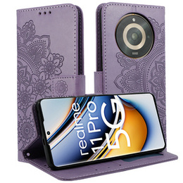 Klopové pouzdro pro Realme 11 Pro 5G / Pro+ 5G, Mandala Flower, fialové