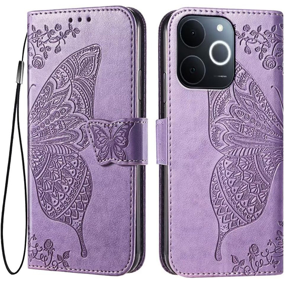 Klopové pouzdro pro Realme Note 70T 4G, Butterfly, fialové