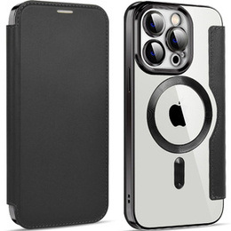 Klopové pouzdro pro iPhone 14 Pro, RFID Wallet MagSafe CamShield, černé