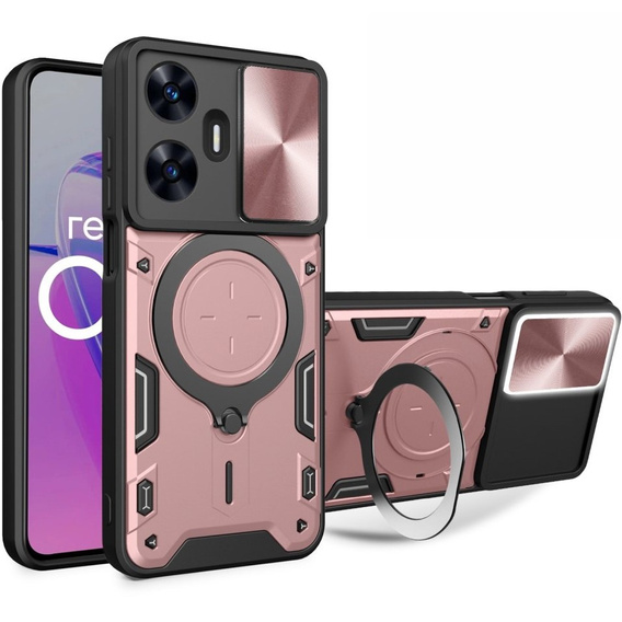 Pancéřové pouzdro pro Realme C55, CamShield Slide, růžové rose gold