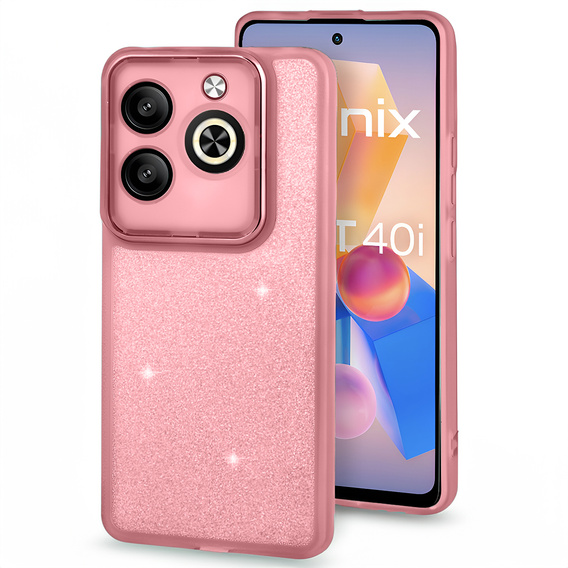 Pouzdro pro Infinix Hot 40i, Glittery Powder, růžové