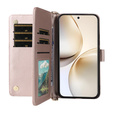 Flipové pouzdro pro Realme 14 Pro+ 5G, Crossbody Leather Wallet, růžové rose gold