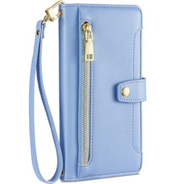 Klopové pouzdro pro Motorola Moto G73 5G, Wallet Zipper Pocket, modré