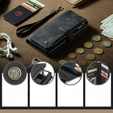 Pouzdro CASEME pro Samsung Galaxy A56 5G, Leather Wallet Cash and Card Slots, s poutkem, černé