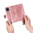 Klopové pouzdro pro Samsung Galaxy M33, Butterfly, růžové rose gold