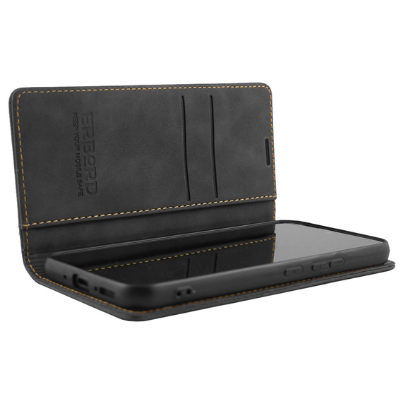 Pouzdro pro Samsung Galaxy A54, ERBORD Vintage peněženka s klopou, černé