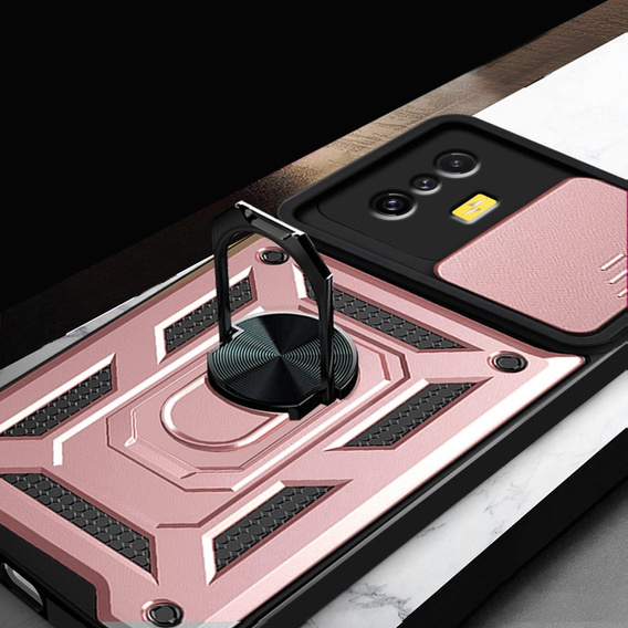 Pouzdro pro Xiaomi Poco F4 GT, CamShield Slide, růžové rose gold