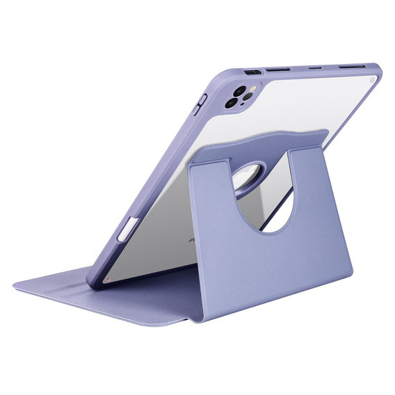 Pouzdro pro iPad Pro 11" 2022/2021/2020 (4/3/2 gen.), s prostorem pro stylus, otočné o 360°, fialové