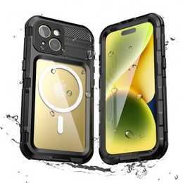Vodotěsné pouzdro IP68 pro iPhone 15, SHELLBOX MagSafe, černé