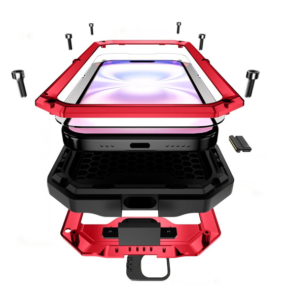 Pevné pouzdro R-JUST s krytem displeje a stojánkem pro iPhone 17