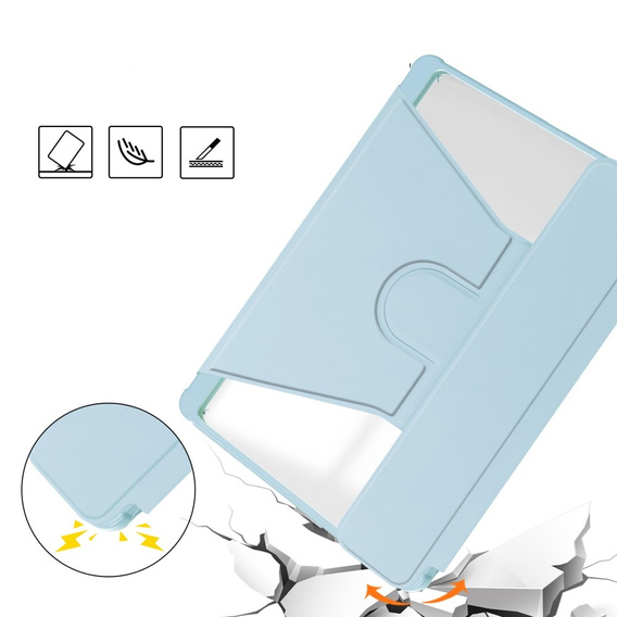 Pouzdro s klávesnicí pro Samsung Galaxy Tab S9 FE / S10 FE, Rotary 360° Leather, světle modré