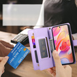 Klopové pouzdro pro Samsung Galaxy A56 5G, Wallet Zipper Pocket, fialové