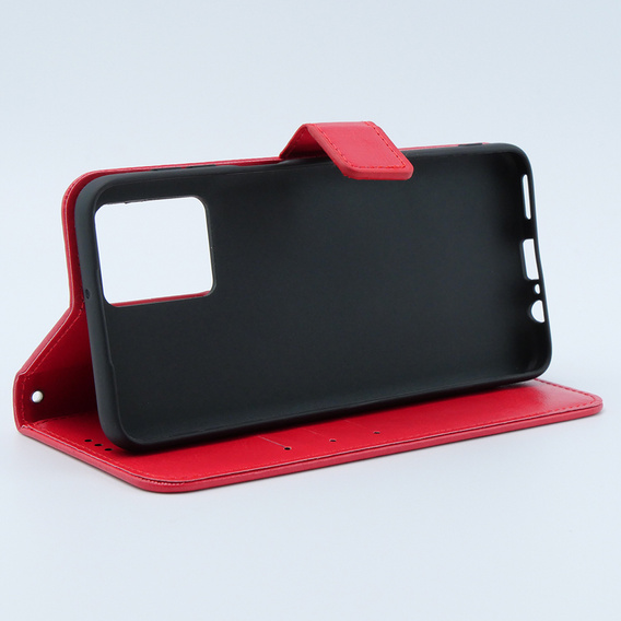 Klopové pouzdro pro Motorola Moto G54 5G, Crazy Horse Wallet, červené