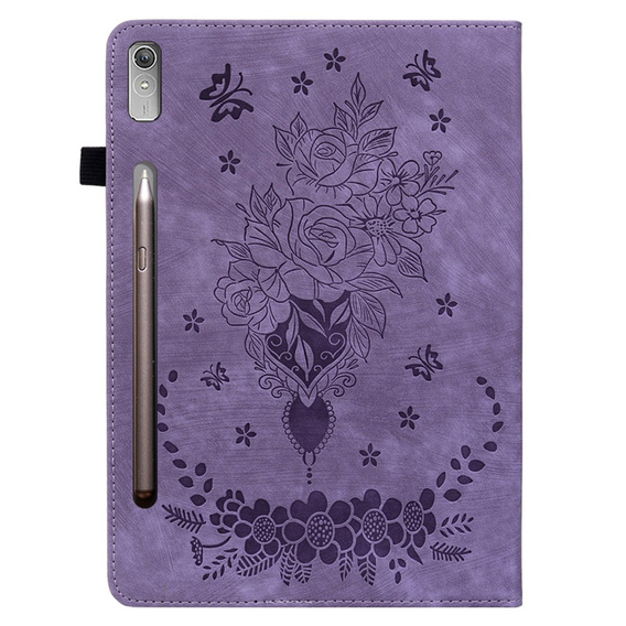 Pouzdro s klopou pro Lenovo Tab P12, flower, fialové