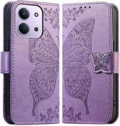 Klopové pouzdro pro Xiaomi Redmi 15C 4G/LTE, Butterfly, fialové