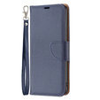 Klopové pouzdro pro Samsung Galaxy A25 5G, Wallet Litchi Leather, námořnicky modré + 9H sklo 