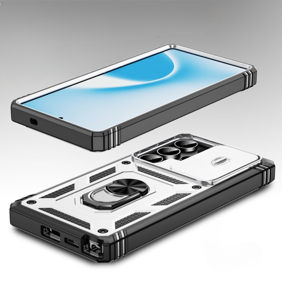 Pouzdro pro Samsung Galaxy S25 Ultra, KickStand Camera Lens, bílé
