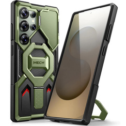 Pouzdro pro Samsung Galaxy S25 Ultra, Tongate MECH MagSafe Series, černé + Tvrzené sklo 9H