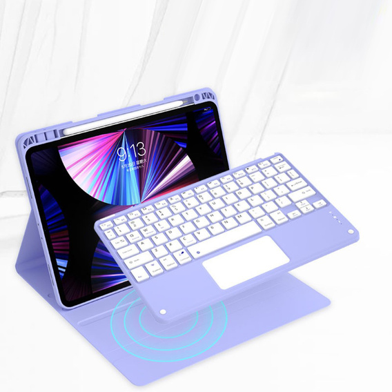 Pouzdro + klávesnice iPad Air 10.9 4 2020 / 5 2022, Touchpad, fialové