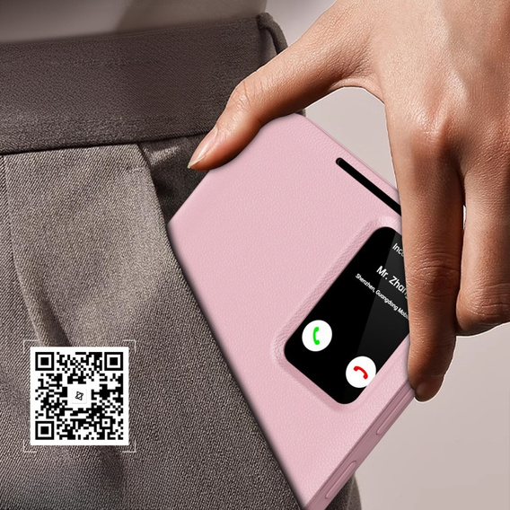 Flipové pouzdro pro Samsung Galaxy A55 5G, Smart View Wallet, růžové