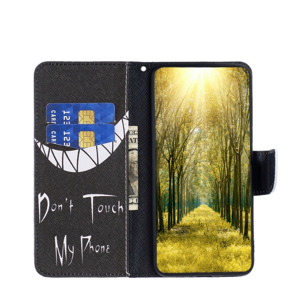 Klopové pouzdro pro Infinix Zero 30 5G, Wallet, Don't Touch My Phone, černé