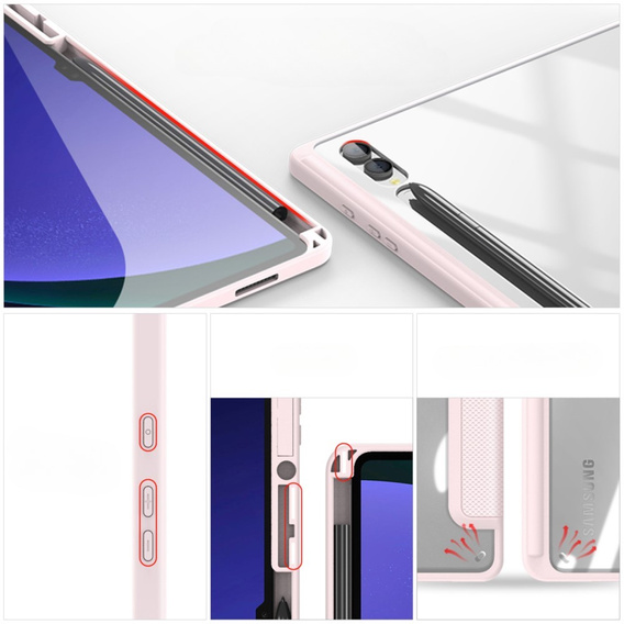 Pouzdro pro Samsung Galaxy Tab S10 Ultra, Dux Ducis TOBY, růžové