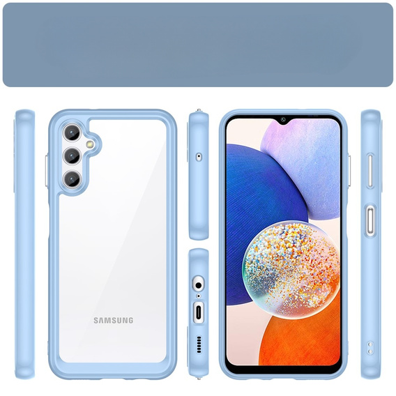 Pouzdro pro Samsung Galaxy A14 4G/5G, Fusion Hybrid, transparentní / modré