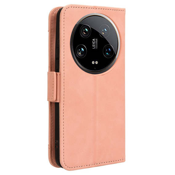 Klopové pouzdro pro Xiaomi 14 Ultra, Card Slot, růžové