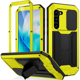 Pancéřové pouzdro pro Samsung Galaxy S23, R-JUST CamShield Slide, žluté / černé