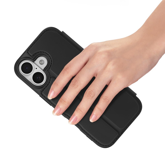 Pouzdro Dux Ducis pro iPhone 17, Skin Pro, s klopou, s přihrádkou na kartu, černé