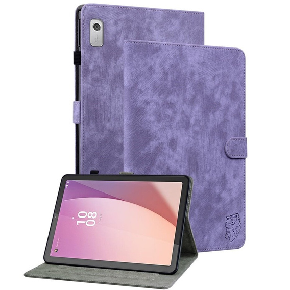 Pouzdro pro Lenovo Tab M9, Wallet Pen Slot, fialové