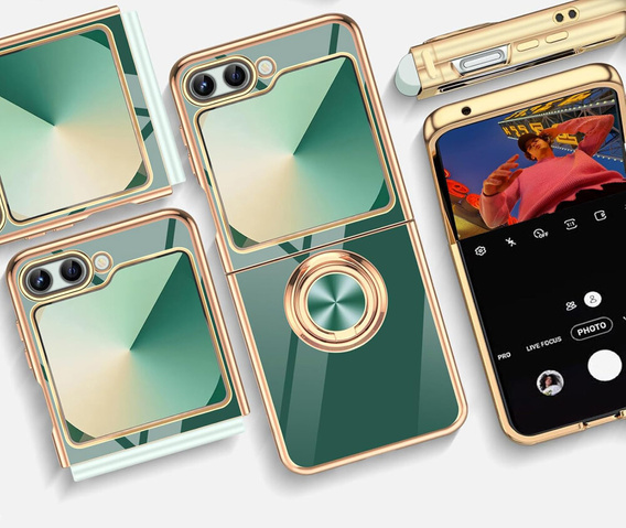 Pouzdro pro Samsung Galaxy Z Flip7 FE / Z Flip6, Electro Ring, zelené