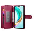 Klopové pouzdro pro Honor Magic 7 Lite, Wallet Zipper Pocket, červené