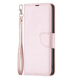 Klopové pouzdro pro Samsung Galaxy A54 5G, Wallet Litchi Magnet, růžové rose gold