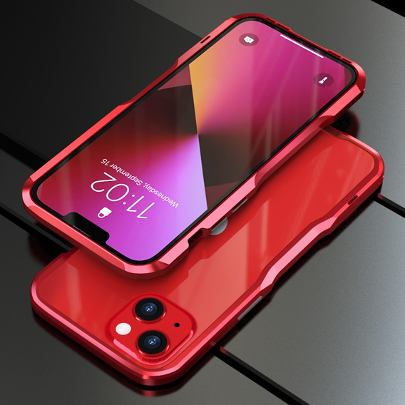 Pouzdro LUPHIE pro iPhone 13 Mini, Armor Bumper, červené