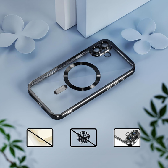 Pouzdro pro iPhone 16, Electro MagSafe, černé + sklo na displej